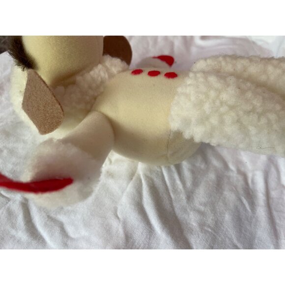 Vintage 1993 Lamb Chop Plush Toy 9" Shari Lewis White Red Buttons Polyester CE - Picture 8 of 9